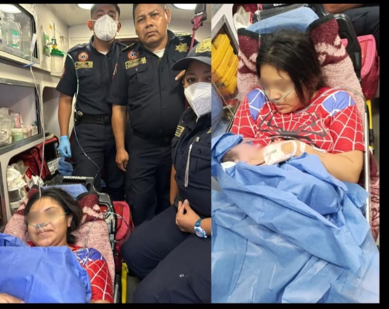 Nace bebé en ambulancia de SSP durante traslado en Tixkokob