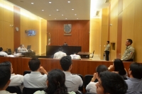 Aspecto de una de las audiencias donde compareci&oacute; Reyes Barrueta hoy en libertad 