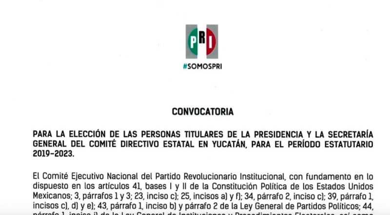 Publica PRI convocatoria para elegir su dirigencia estatal