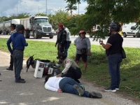 Motociclista con fractura expuesta en siniestro vial