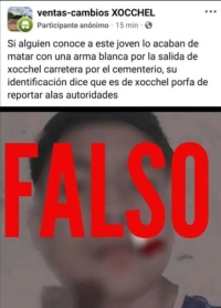 Falsa informaci&oacute;n sobre homicidio de joven en Xoccel: SSP