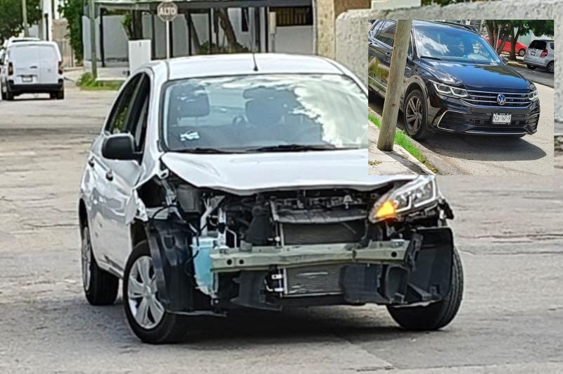 Choque en la colonia México deja daños materiales