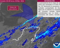 Aire &aacute;rtico y frente fr&iacute;o dejar&aacute;n lluvias y descenso de temperatura este mi&eacute;rcoles