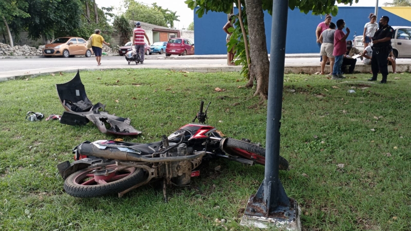 Motociclista resulta gravemente lesionado en siniestro vial
