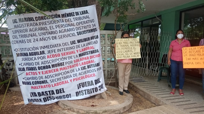 Denuncian acoso laboral y sexual en Tribunal Unitario Agrario