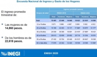 Estad&iacute;stica nacional revela desigualdad de g&eacute;nero