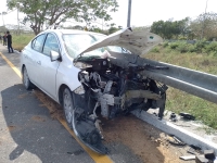 Conductora salva la vida de milagro en siniestro vial&nbsp;