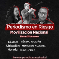 M&eacute;rida se une a protesta nacional contra violencia hacia periodistas