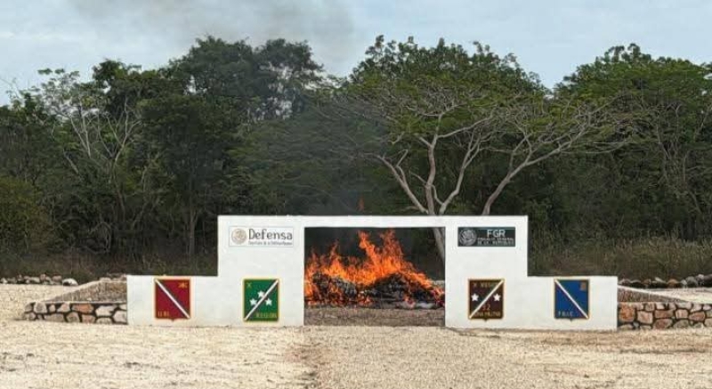 Incineran droga y productos ilícitos en onceavo Batallón de Infantería