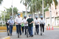 Inauguran recorridos de scooters el&eacute;ctricos en Paseo de Montejo
