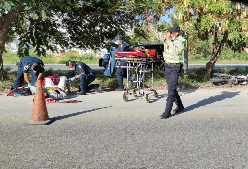 Choque entre motociclistas deja un lesionado grave 
