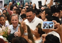 &quot;Voy en segundo&quot;,  presume Meade al llegar a Mérida