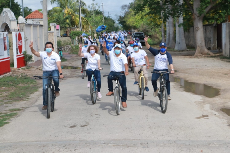 PAN Yucatán realiza biciruta en Conkal