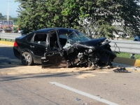 Choque en la M&eacute;rida-Campeche deja un lesionado grave