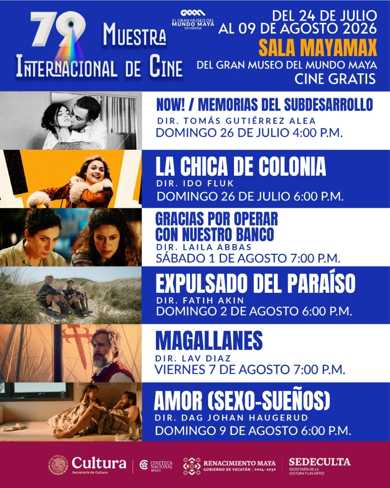 Cine internacional gratuito llega a Yucatán