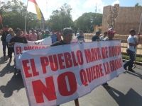 Agentes de SSP cierran paso a protesta contra Kek&eacute;n