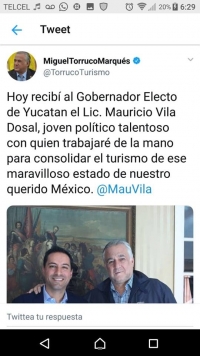 Sostiene Vila reunión con próximo titular de Sectur federal