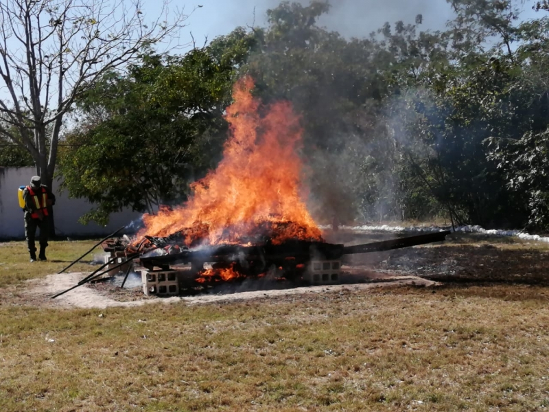 Queman droga en instalaciones militares