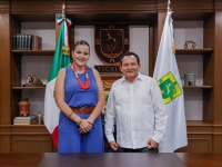 Gobernador recibe a la alcaldesa de Mérida