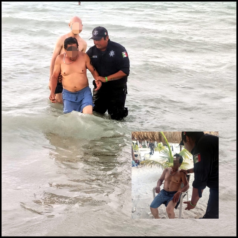Salvan a bañista de morir ahogado
