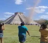 Falso, "mini tornado" en Chich&eacute;n: Procivy