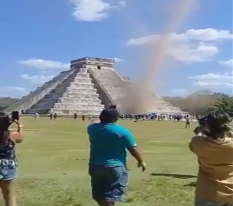 Falso, "mini tornado" en Chichén: Procivy