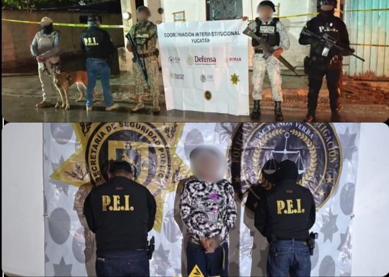 Detienen a sujeto y aseguran droga tras cateo en Dzidzantún