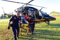 Traslada helicóptero de SSP a joven embarazada