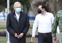 Vila y AMLO supervisan trabajos del Tren Maya