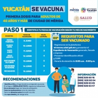 Ma&ntilde;ana inicia vacunaci&oacute;n contra coronavirus para personas de 40 a 49 a&ntilde;os en M&eacute;rida