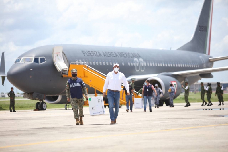 Llega a Yucatán lote con 19 mil 890 vacunas contra el coronavirus   