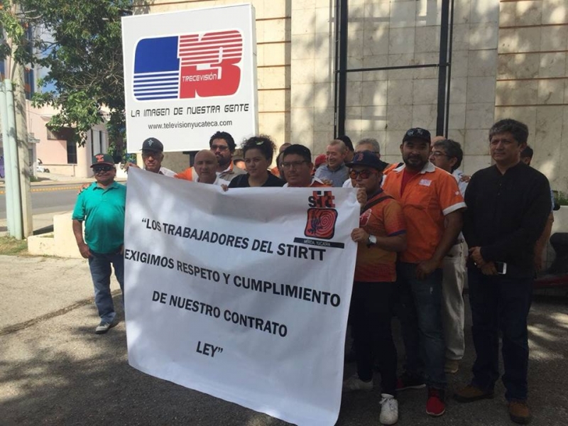 Protestan sindicalizados de Canal 13