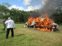 Incineran droga en base militar del onceavo Batall&oacute;n&nbsp;