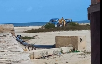 Denuncian extracción de arena en playas de Telchac Puerto