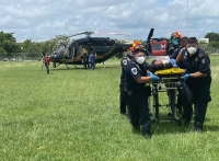 Helic&oacute;ptero de SSP traslada a joven con eclampsia